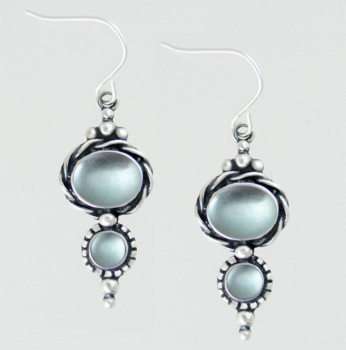 Sterling Silver Drop Dangle Earrings With Blue Topaz and